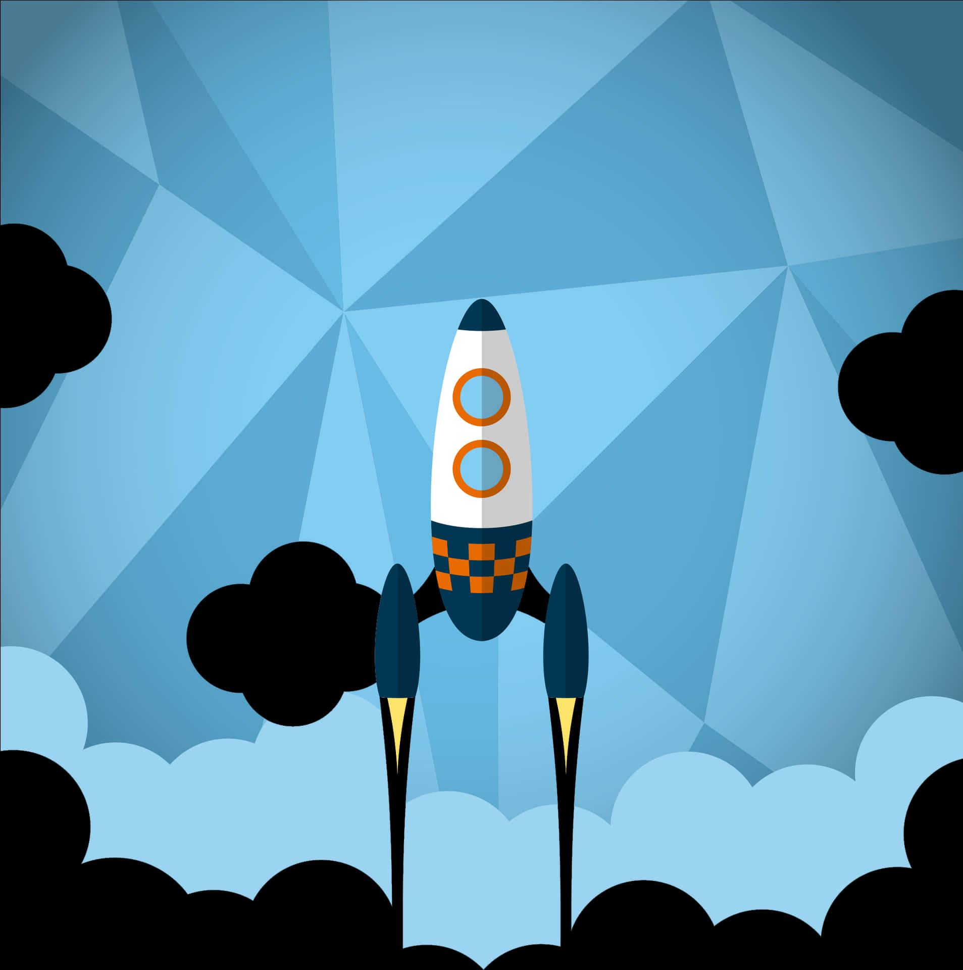 Cartoon Rocket Launch Vector PNG Image