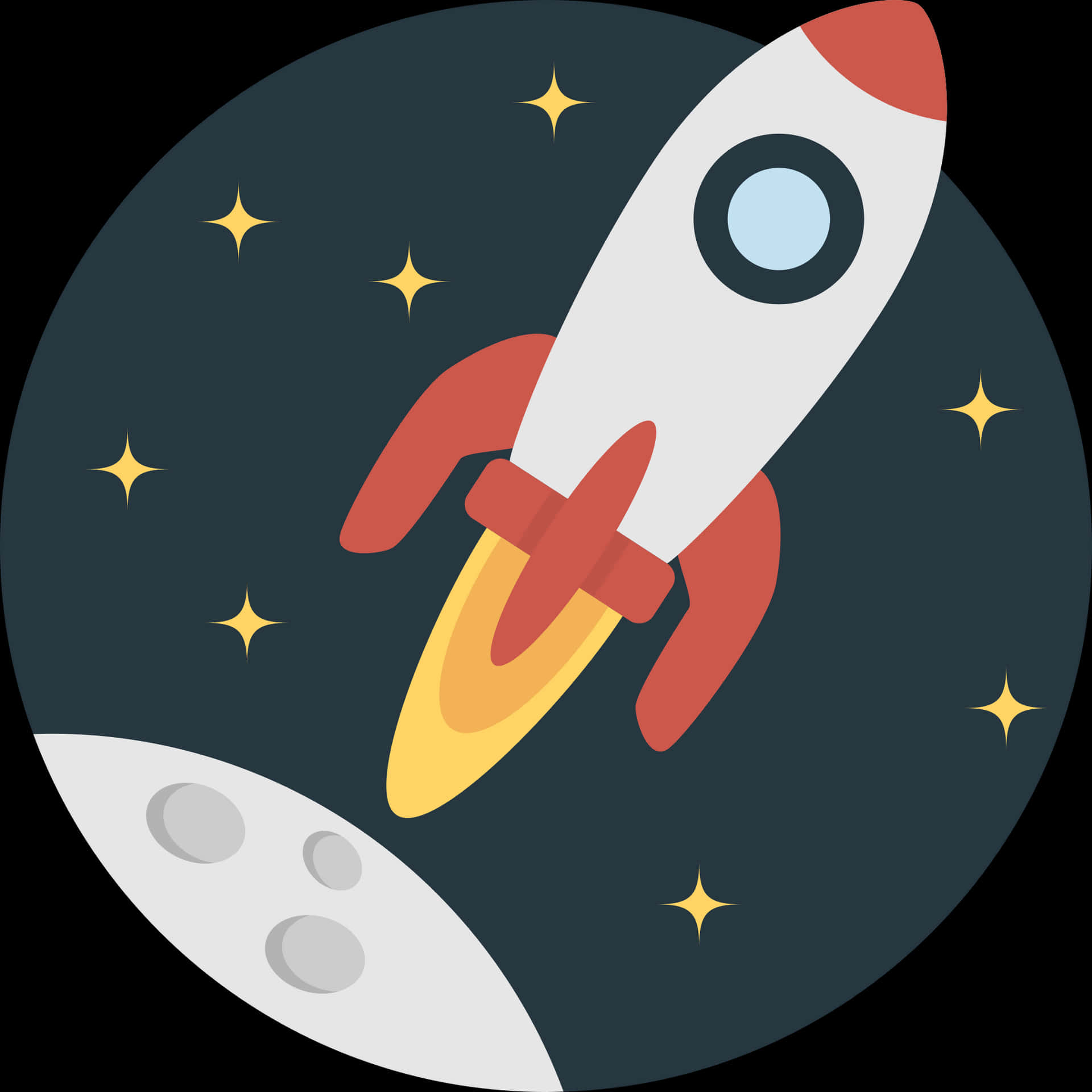 Cartoon Rocketin Space PNG Image