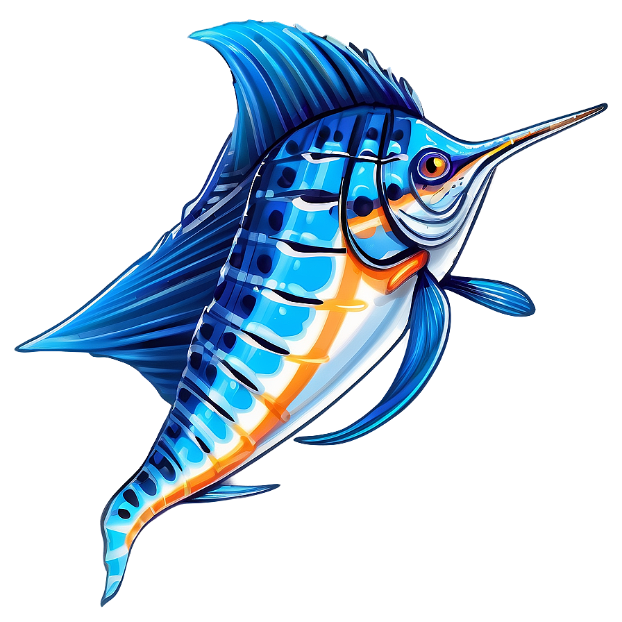 Cartoon Sailfish Drawing Png Pic PNG Image