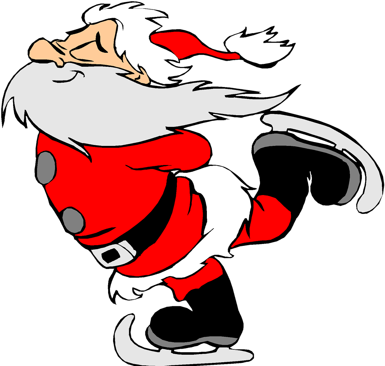 Cartoon Santa Claus Skating PNG Image