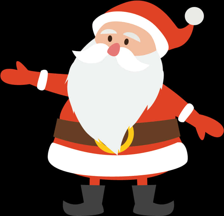 Cartoon Santa Claus Waving Vector PNG Image