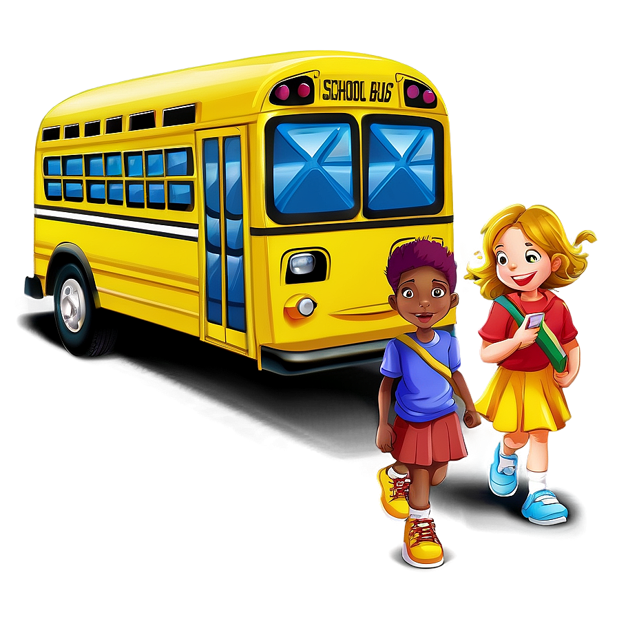 Cartoon School Bus Illustration Png Arc47 PNG Image