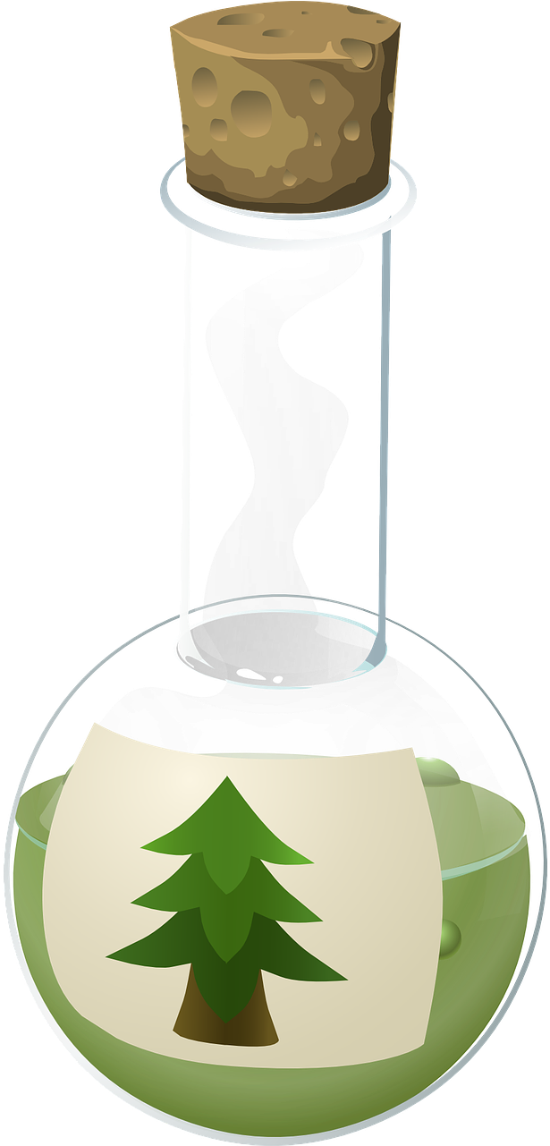 Cartoon Science Beaker With Tree PNG Image