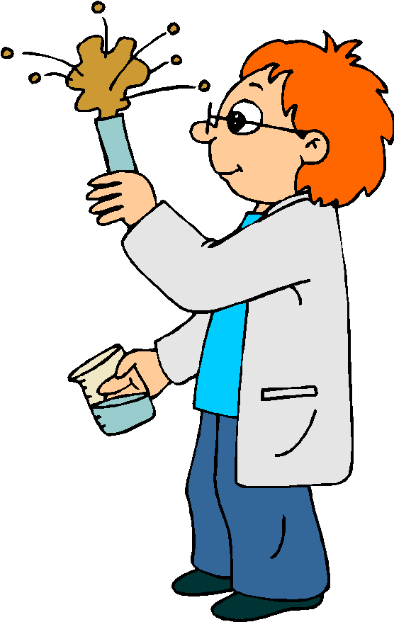 Cartoon Scientist Chemical Experiment Gone Wrong PNG Image