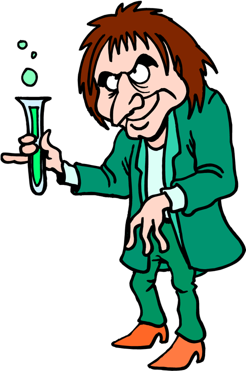 Cartoon Scientist Holding Test Tube PNG Image