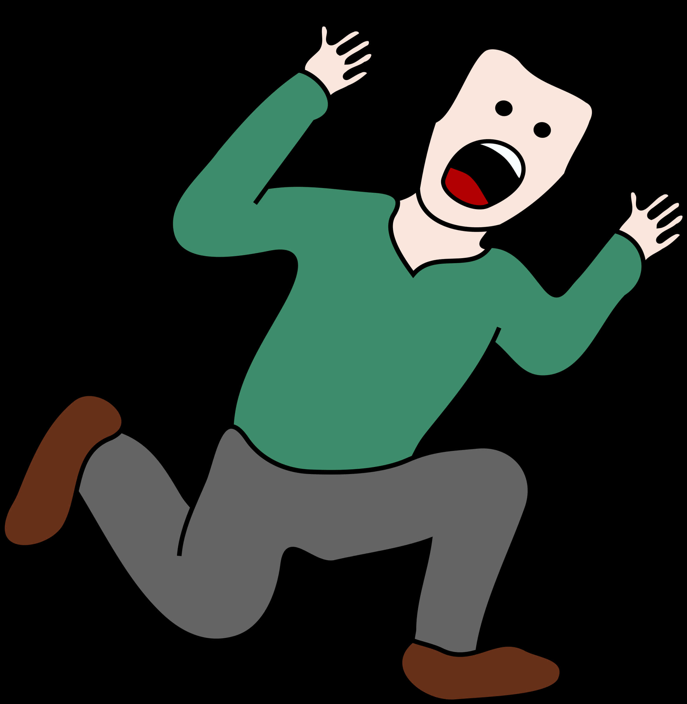 Cartoon Scream Character Frightened PNG Image