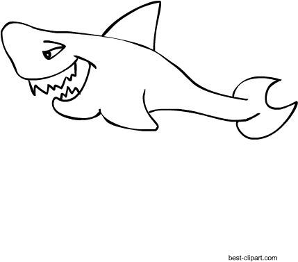 Cartoon Shark Smiling PNG Image