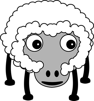 Cartoon Sheep Head Vector PNG Image