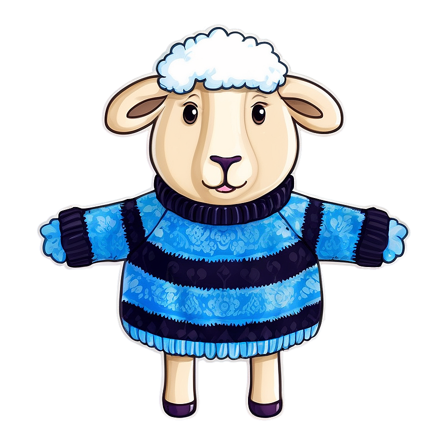 Cartoon Sheep In Sweater Png 06272024 PNG Image