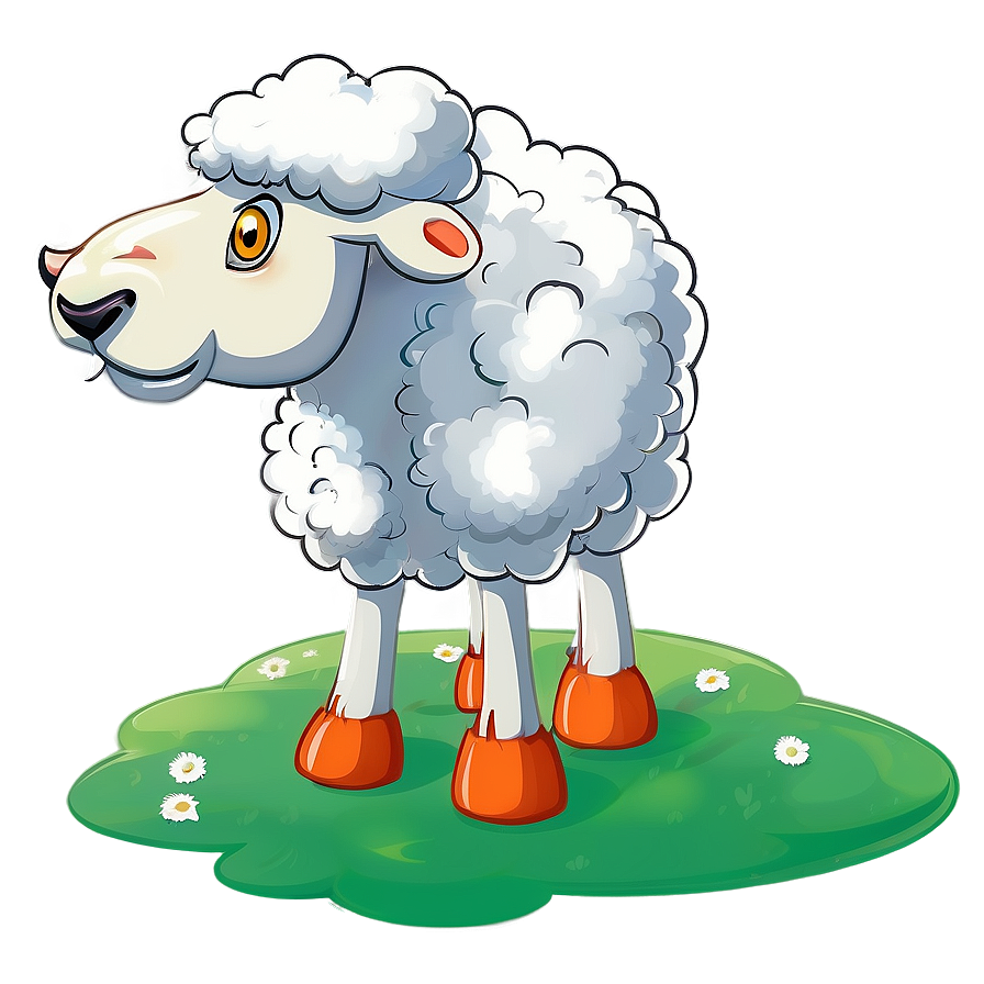 Cartoon Sheep With Cloud Png Qac20 PNG Image