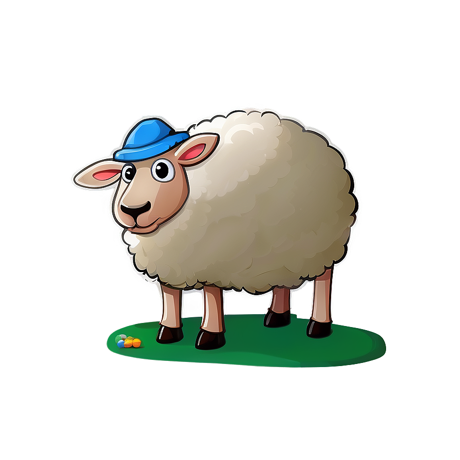 Cartoon Sheep With Hat Png Qik PNG Image