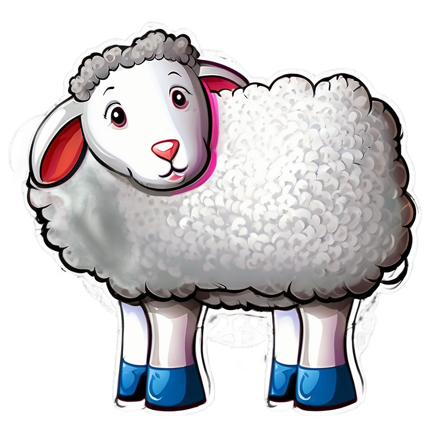 Cartoon Sheep With Heart Png Kvo PNG Image