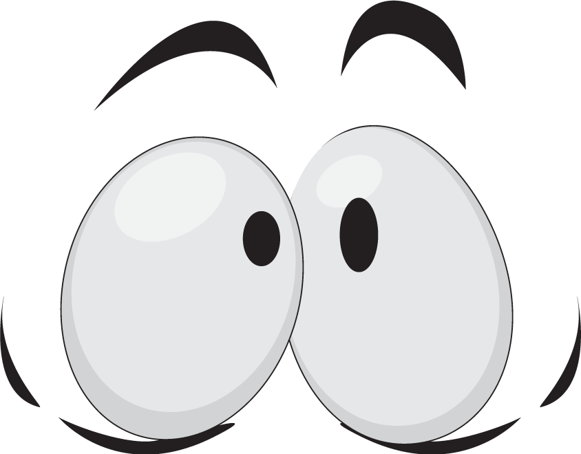 Cartoon Shocked Eyes Expression PNG Image