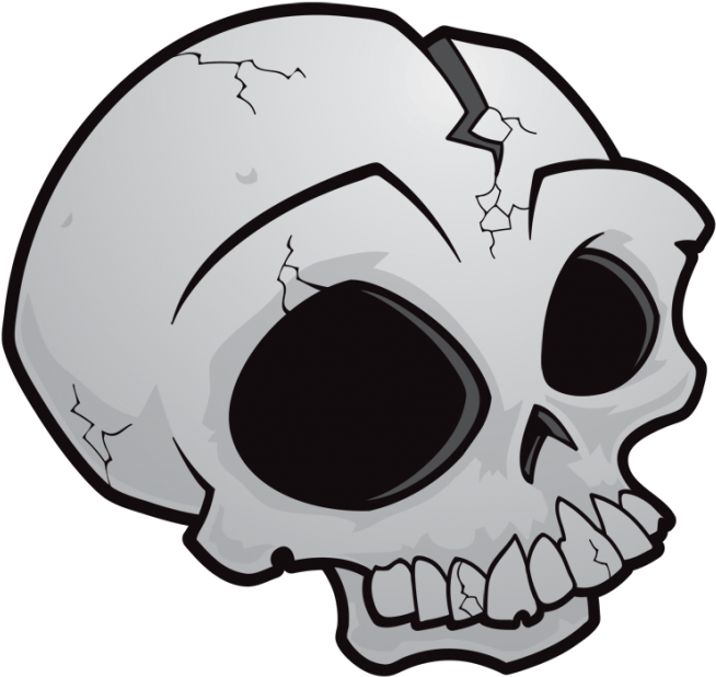 Cartoon Skull Crack Illustration.png PNG Image