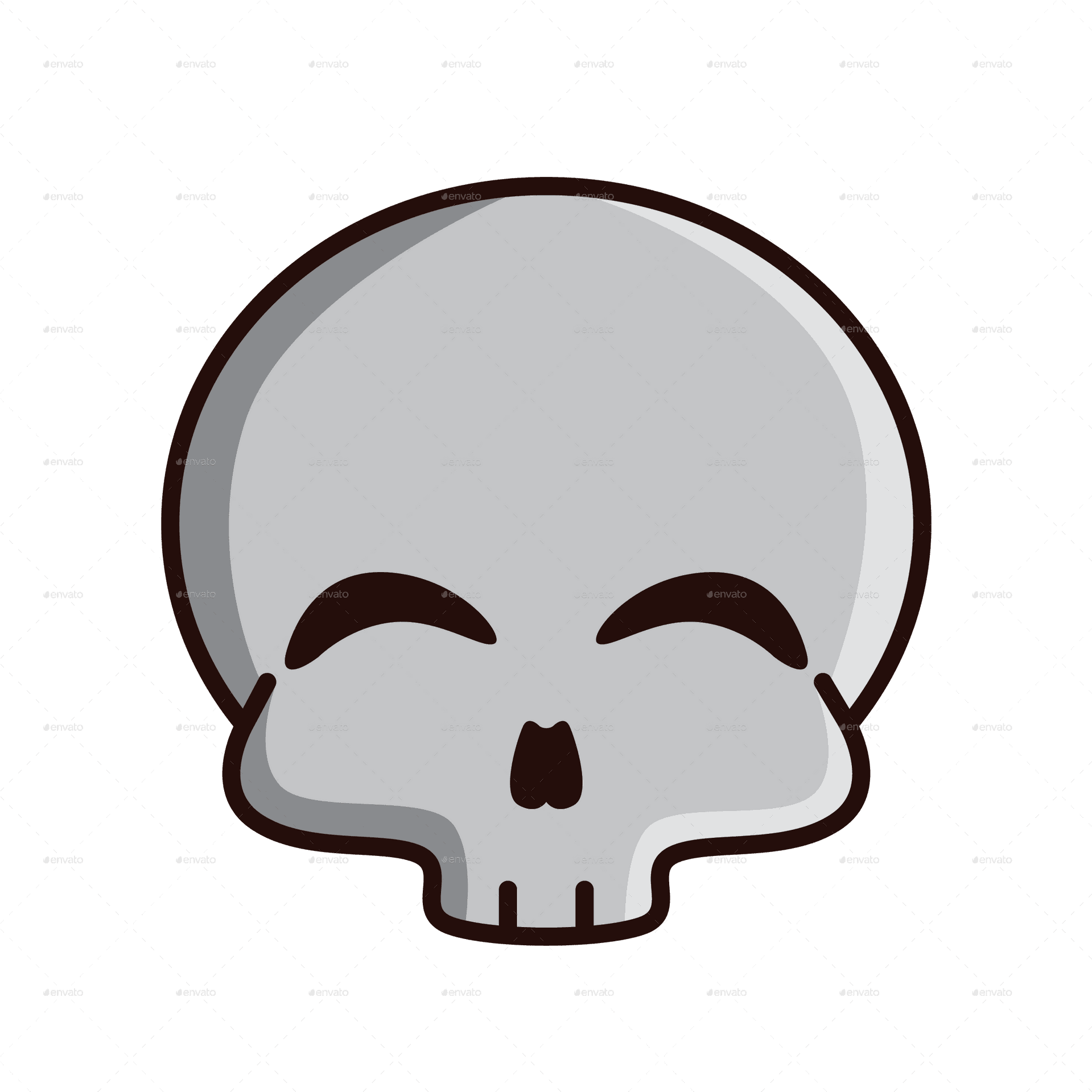 Cartoon_ Skull_ Graphic.png PNG Image