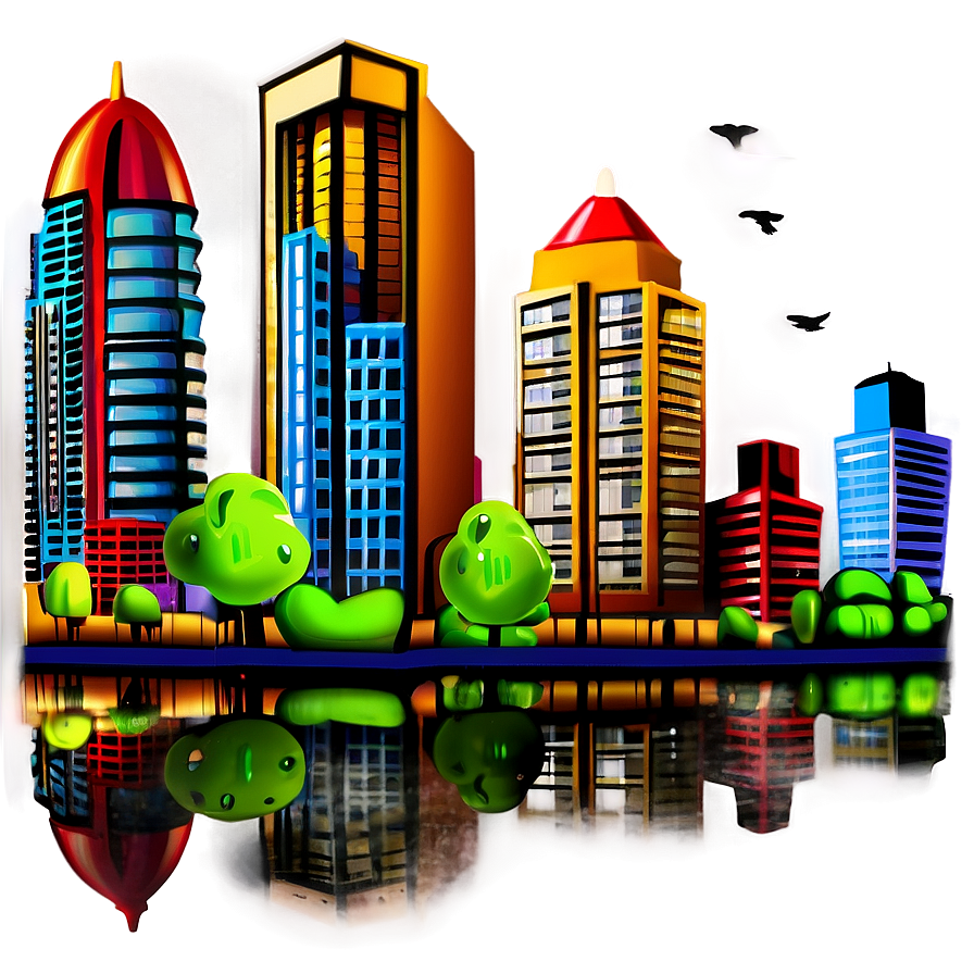 Cartoon Skyscrapers Png Kyc35 PNG Image