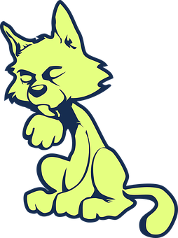 Cartoon Sleepy Cat Illustration PNG Image