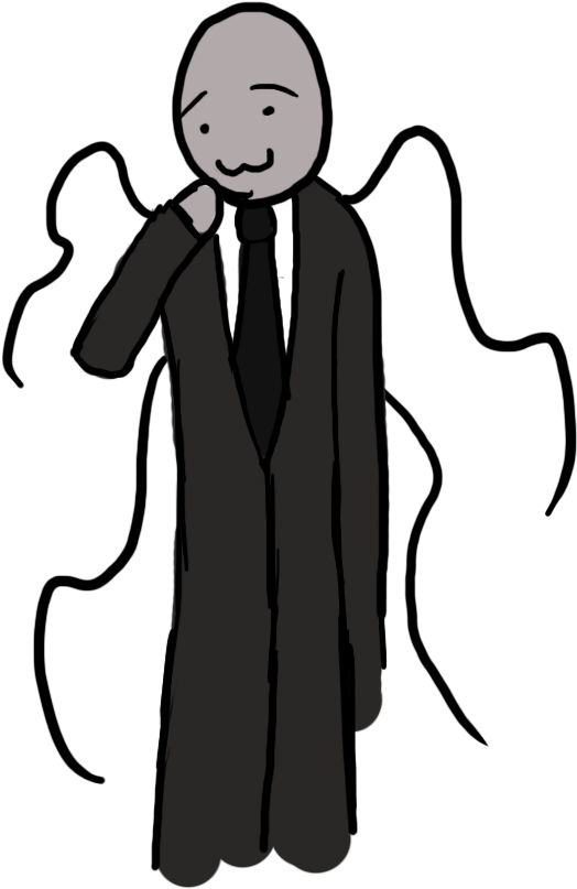 Cartoon Slender Man Smile PNG Image