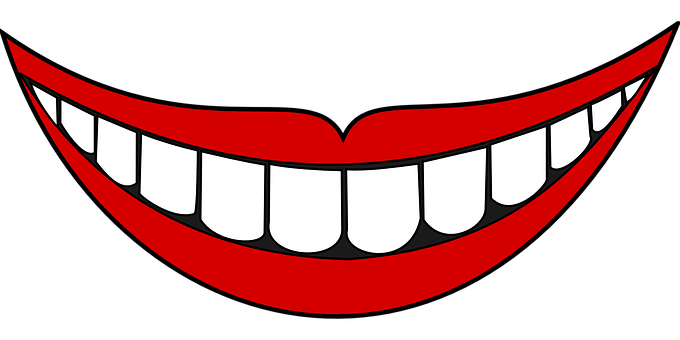 Cartoon Smilewith Red Lips PNG Image