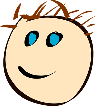 Cartoon Smiling Face Graphic PNG Image