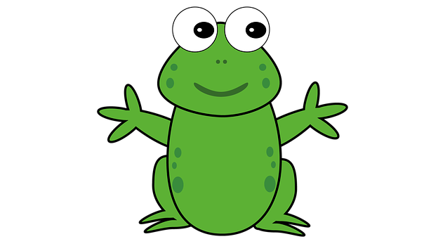 Cartoon Smiling Frog Graphic PNG Image