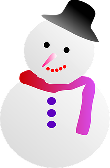 Cartoon Snowmanwith Hatand Scarf PNG Image