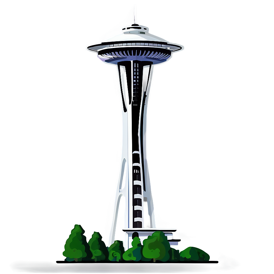 Cartoon Space Needle Png Enk PNG Image