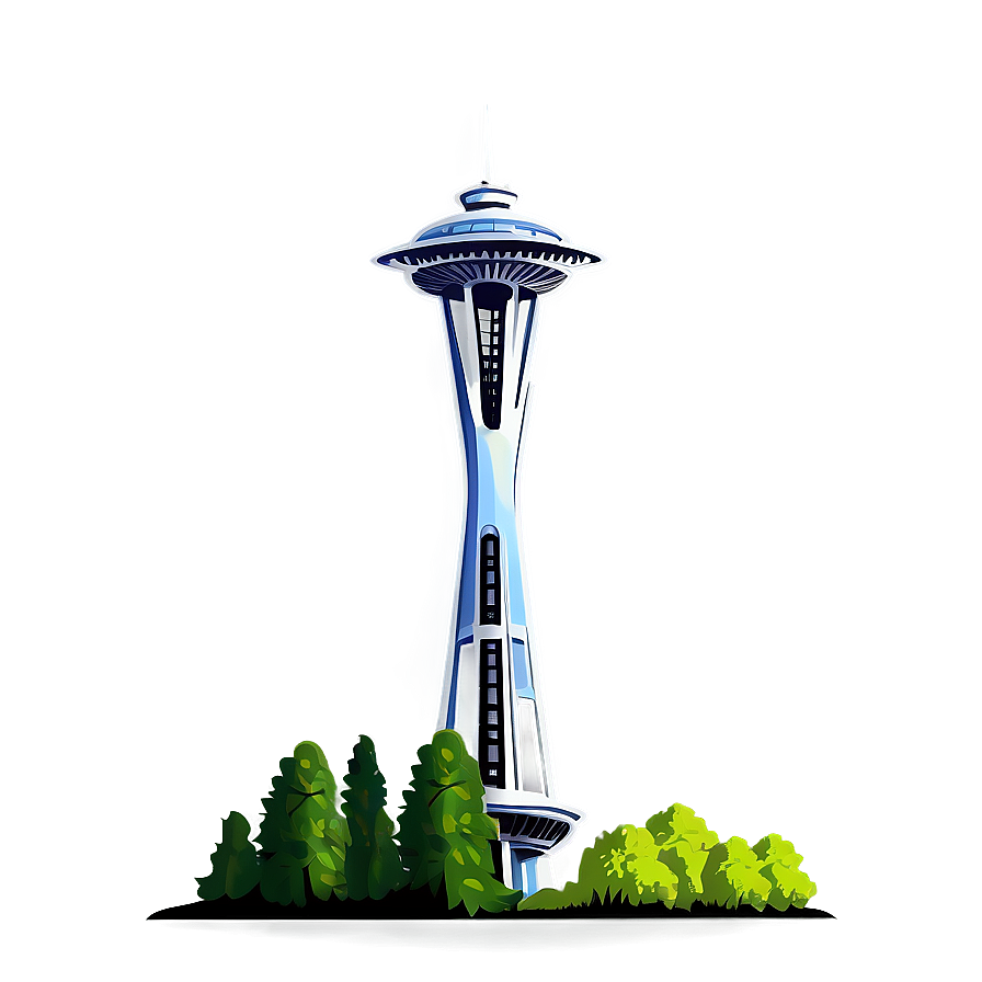 Cartoon Space Needle Png Jey84 PNG Image