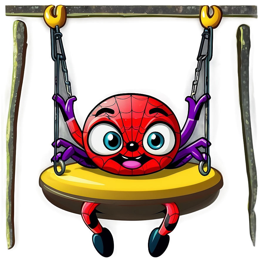 Cartoon Spider On Swing Png 7 PNG Image