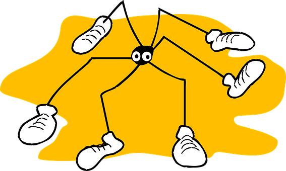 Cartoon Spider With Shoes PNG Image