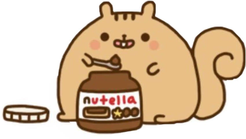 Cartoon Squirrel Eating Nutella PNG Image