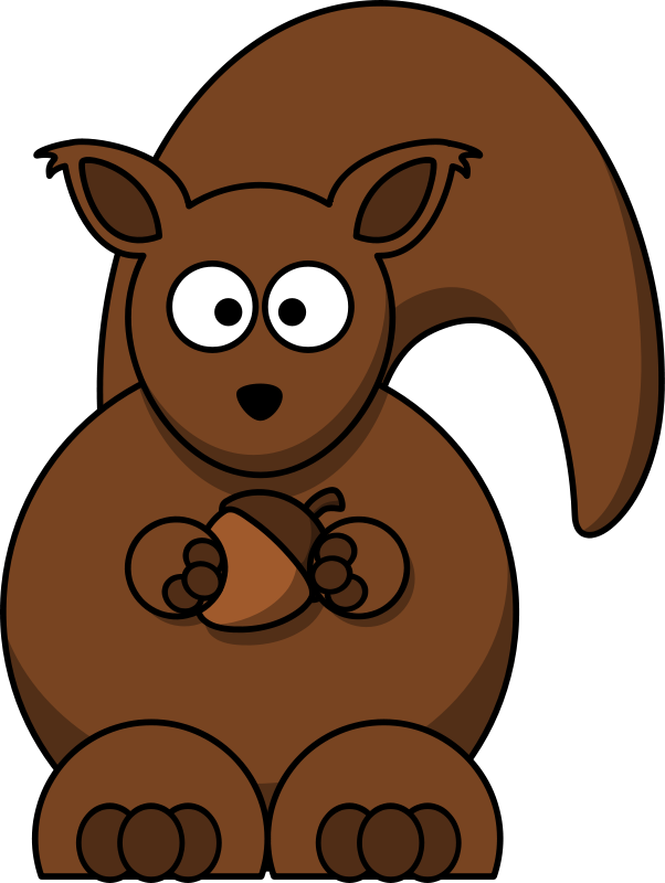 Cartoon Squirrel Holding Acorn PNG Image