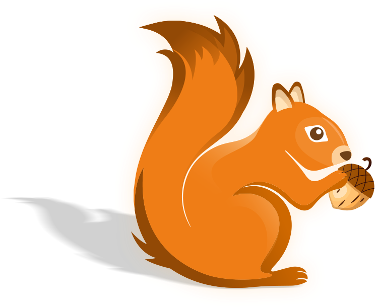 Cartoon Squirrel Holding Acorn PNG Image