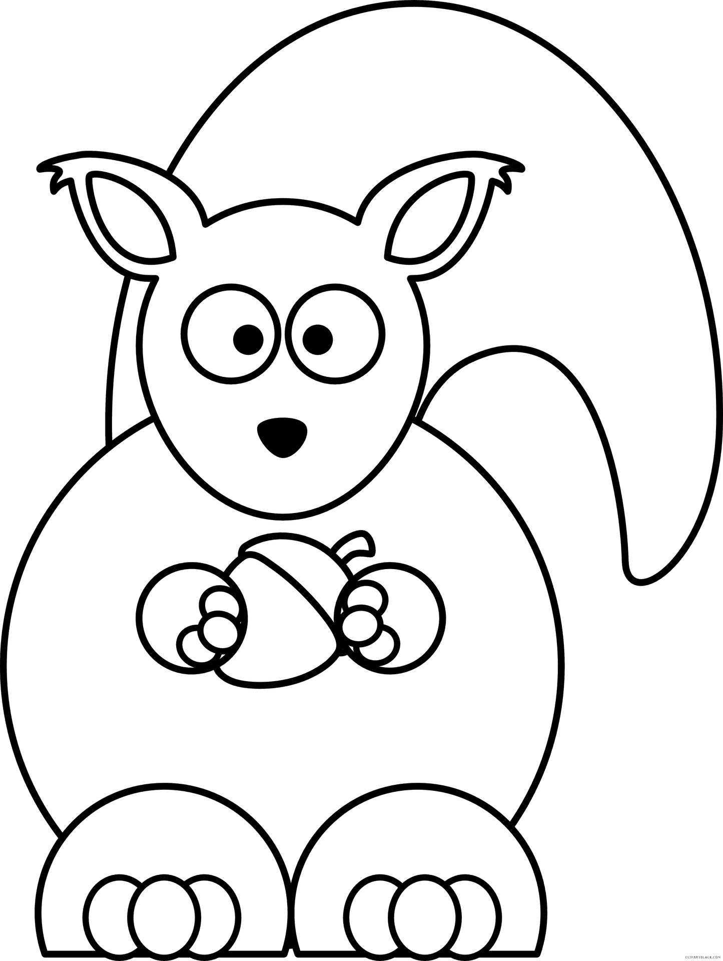 Cartoon Squirrel Holding Acorn PNG Image