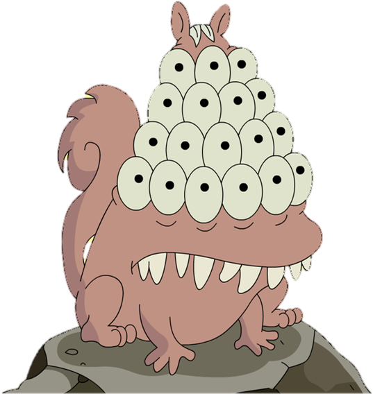 Cartoon Squirrelwith Many Eyes PNG Image