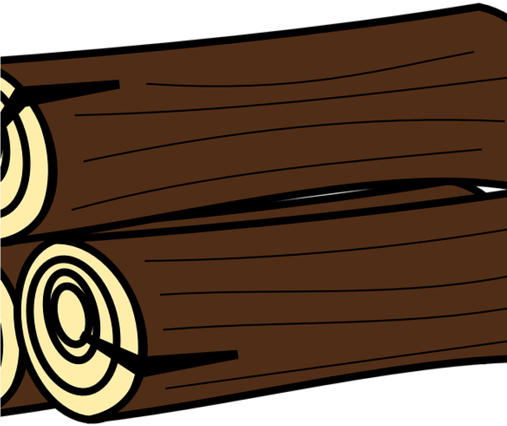 Cartoon Stacked Logs PNG Image