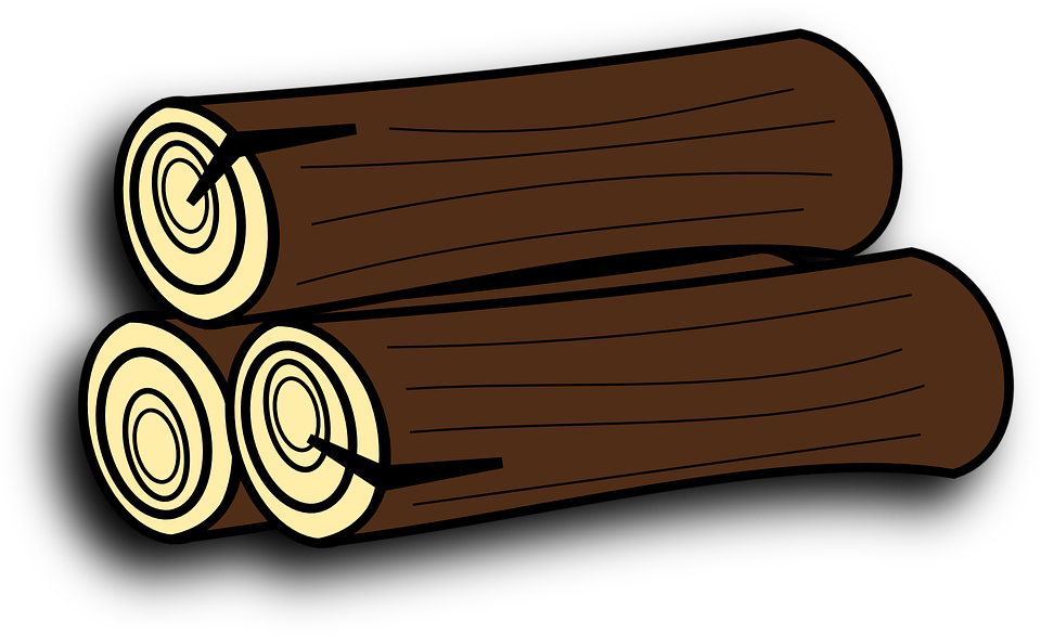 Cartoon Stacked Logs PNG Image