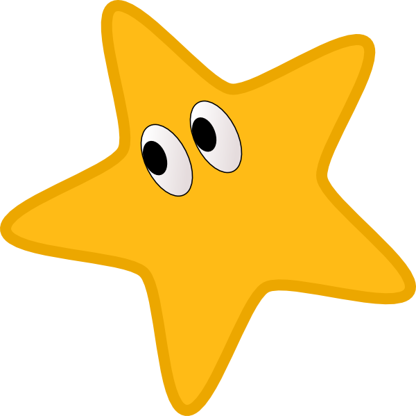 Cartoon Star With Eyes Clipart PNG Image