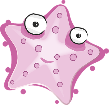 Cartoon Starfish Character PNG Image