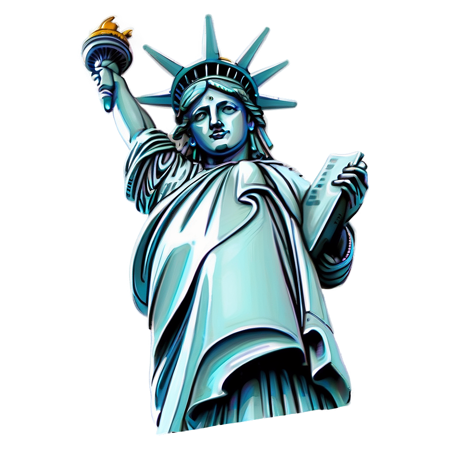 Cartoon Statue Of Liberty Drawing Png Hvv33 PNG Image