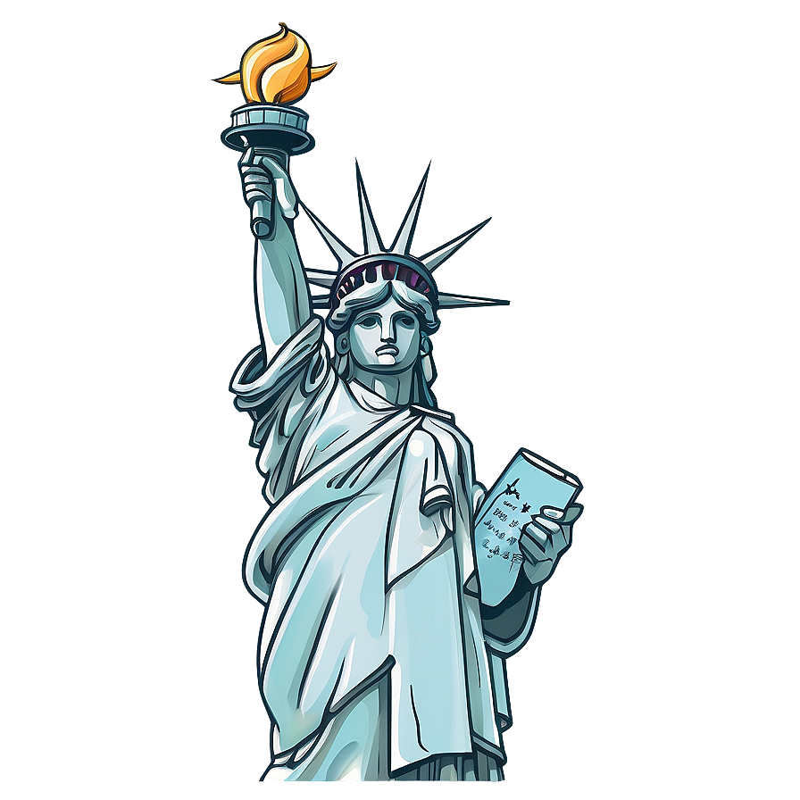 Cartoon Statue Of Liberty Drawing Png Ymj27 PNG Image