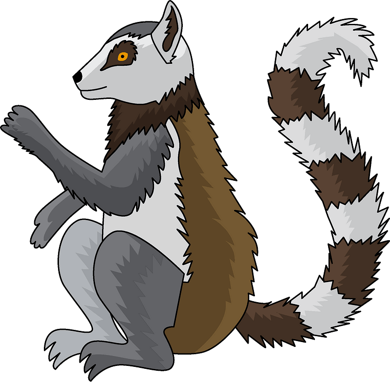 Cartoon Striped Squirrel Illustration PNG Image