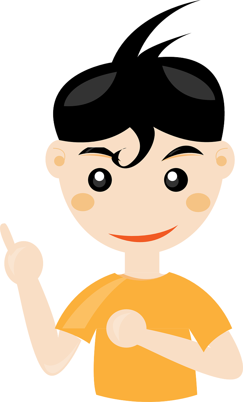 Cartoon Student Raising Hand PNG Image