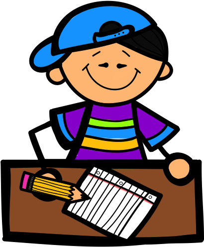 Cartoon Student With Clipboardand Pencil.png PNG Image