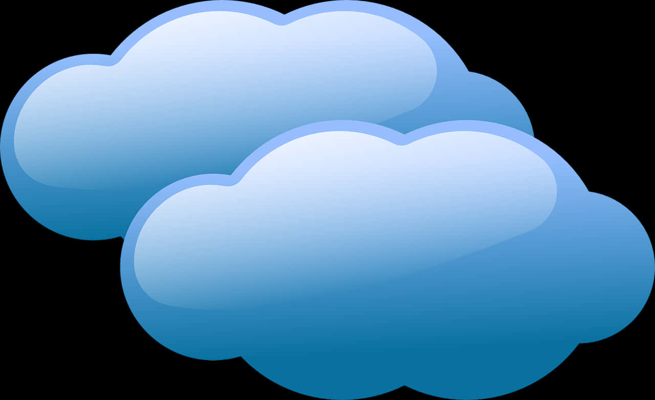 Cartoon Style Blue Clouds PNG Image