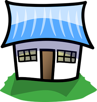 Cartoon Style Cute House Graphic PNG Image