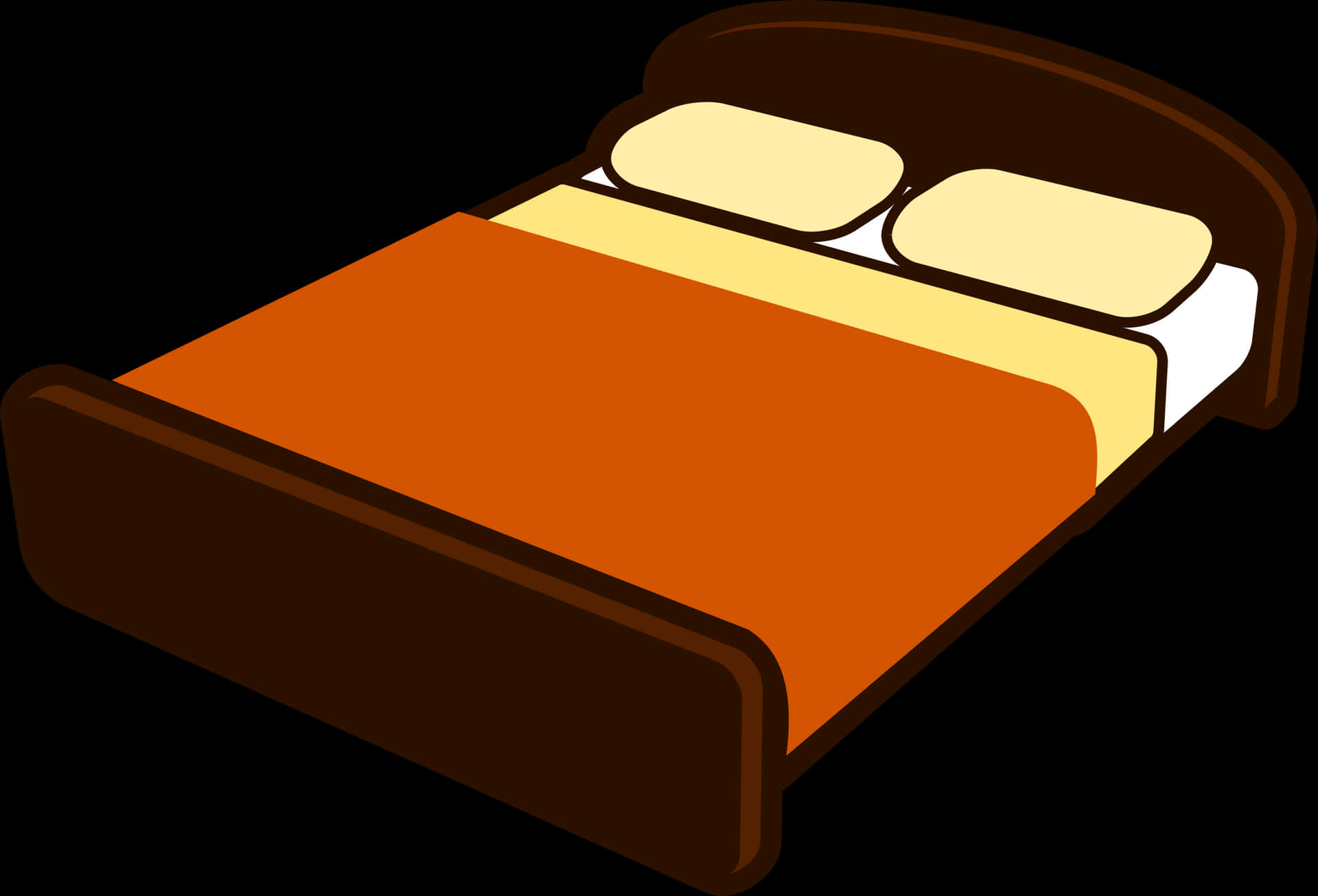 Cartoon Style Double Bed PNG Image