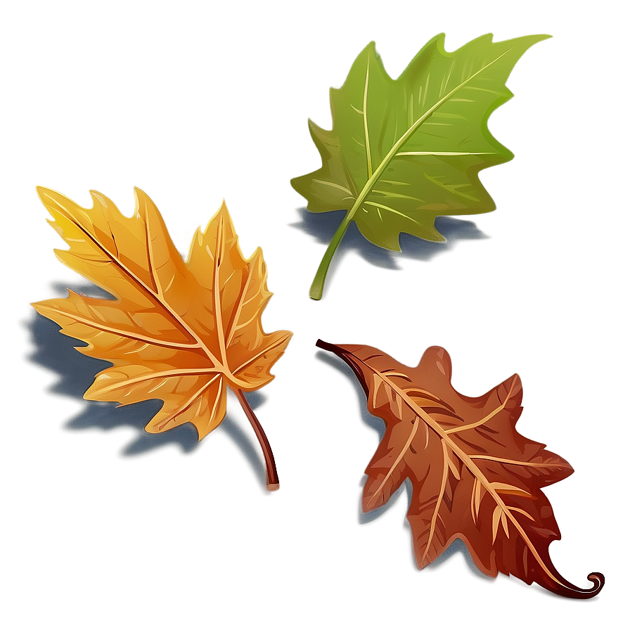 Cartoon Style Fallen Leaves Png Tbb PNG Image