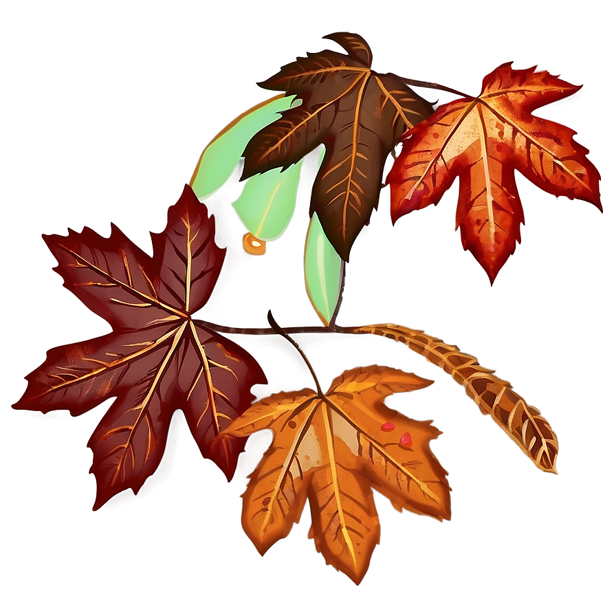 Cartoon Style Fallen Leaves Png Xsy35 PNG Image