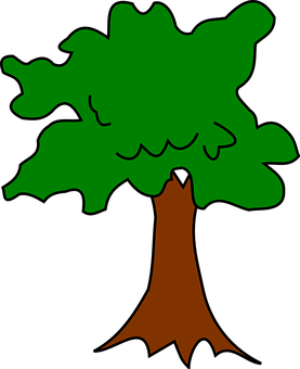 Cartoon Style Simple Tree PNG Image